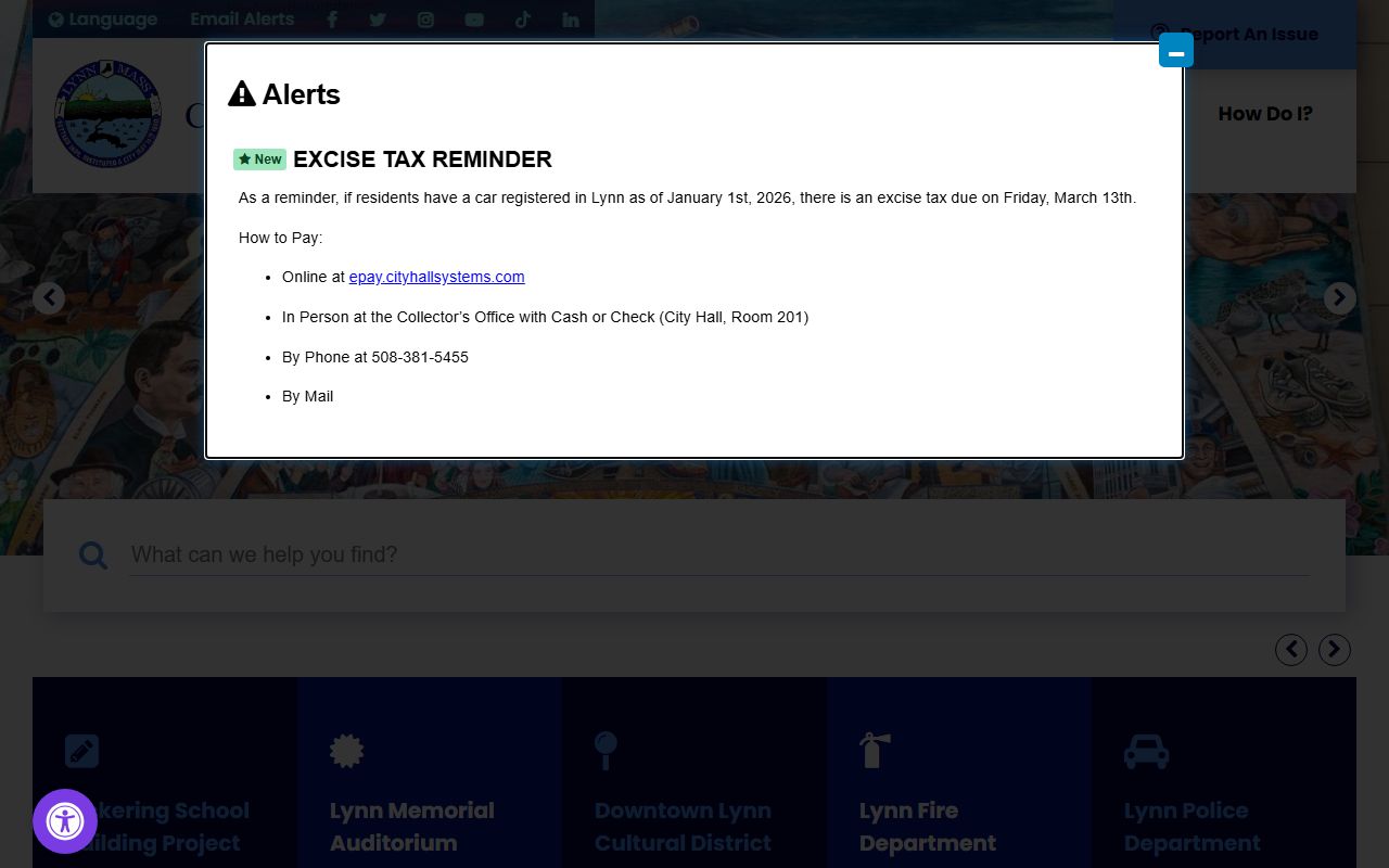 Massachusetts marriage license information page for Lynn residents